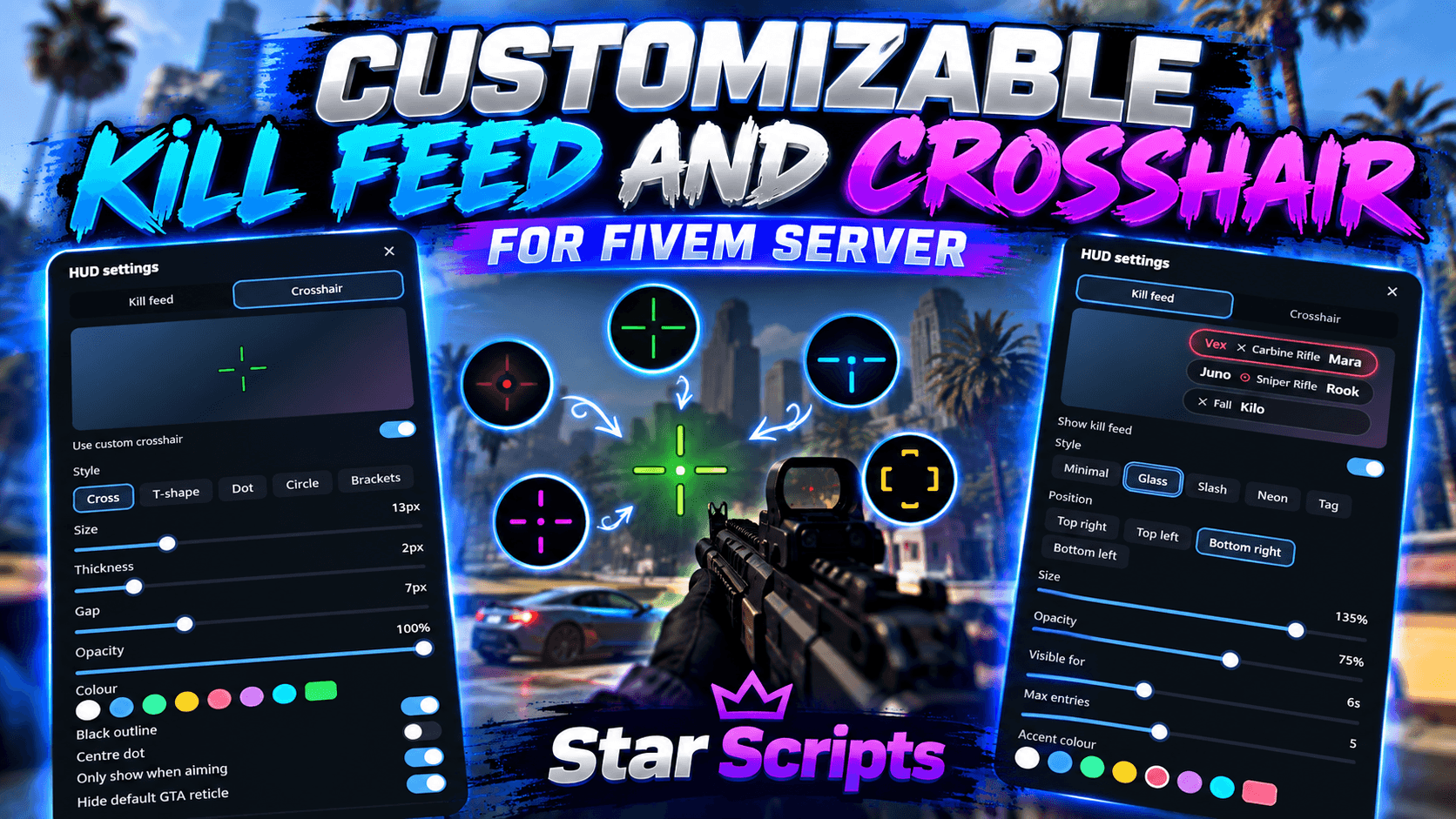 Killfeed and Crosshair